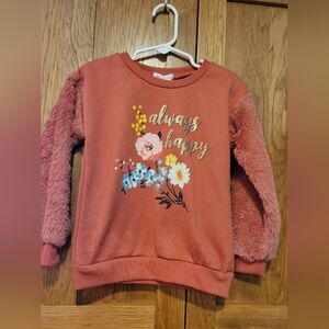 Forever Me Girls Faux Fur Tetra Cotta Sweatshirt. Size 5
